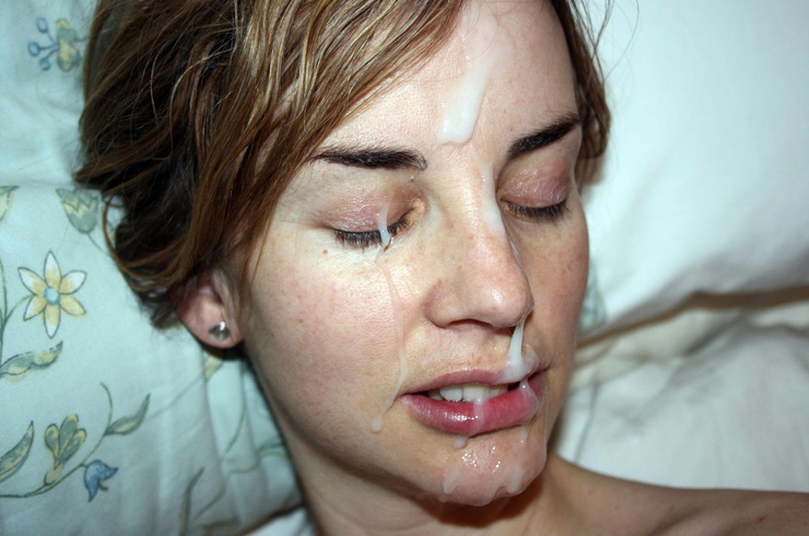 Novia recibe una gran carga de esperma en su cara